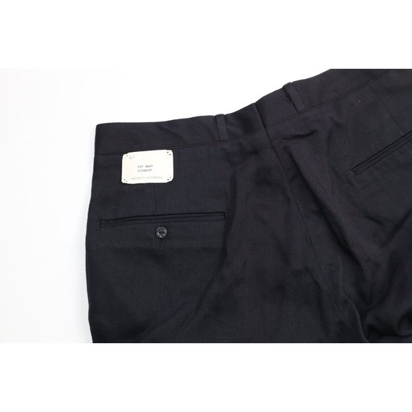NOS Vintage 50s Streetwear Mens 33x34 Rayon Gabardine Dress Pants Trousers Navy - Picture 13 of 13